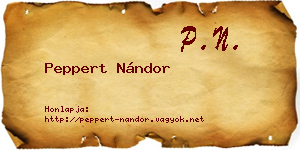 Peppert Nándor névjegykártya